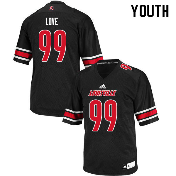 Youth #99 Allen Love Louisville Cardinals College Football Jerseys Sale-Black